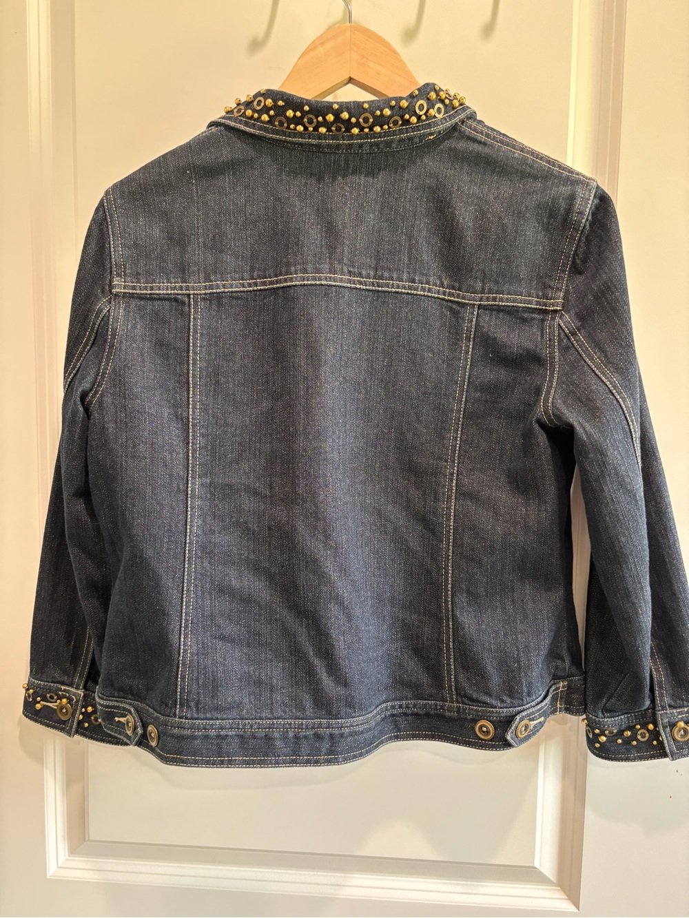 Ruby Rd. Dark Blue Studded Denim Jacket - Picture 6 of 6